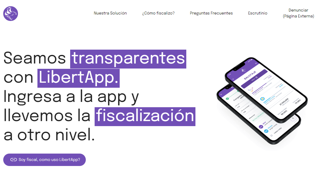 Vista de la landing y el dashboard de LibertApp